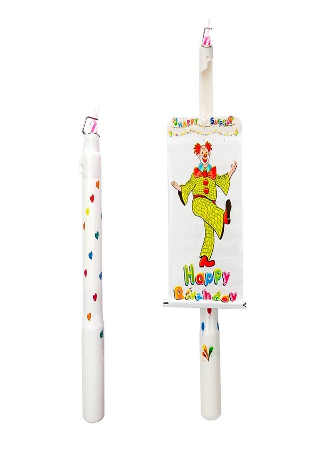 Aprildecember Clown Surprise Candle, Surprise Banner Birthday Candle, Circus Troupe Clown Cake Cupcake Candle, Creative Special Birthday Candles - 2 Pcs - Image 1